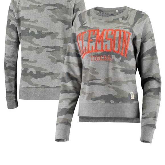 Pressbox Tops - Pressbox Gray camo Clemson tigers Sweatshirt oversized women’s large shirt top